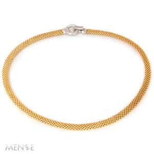 Kette Schlauch Collier 925/- Silber vergoldet, Schloss mit Zirkonia 45cm (22749) - Bild 1 von 10