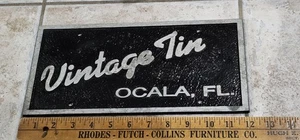 Etiqueta de placa de matrícula de club de aluminio fundido Ocala Florida de hojalata vintage - Imagen 1 de 1