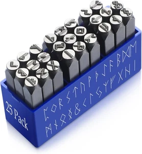 Lingvee Metal Stamp Set 6mm Steel Stamping Tool for Viking Rune  - Picture 1 of 6