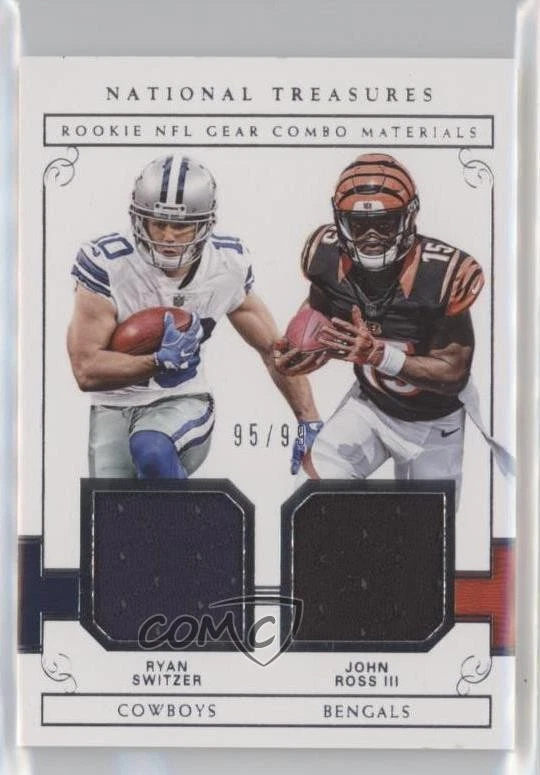2017 National Treasures Rookie NFL Combo Materials /99 John Ross Ryan Switzer RC - Image 1 of 2