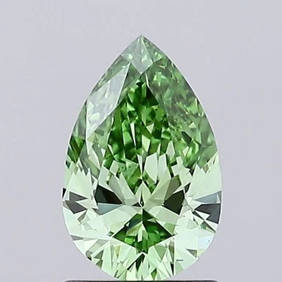 Pear Shape IGI Certifide Diamond 1.00 Ct Fancy Vivid Green VS1 Handmade Jewelry - Image 1 of 4