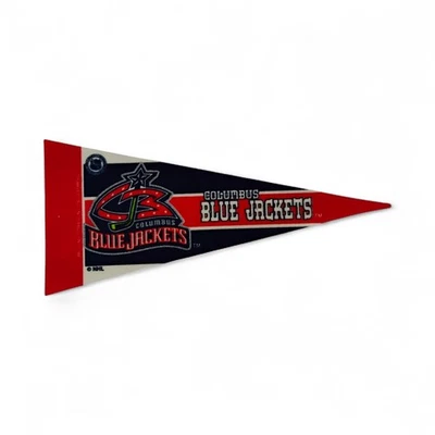 哥伦布蓝色夹克迷你毛毡 Pennant 4 英寸 x 9 英寸复古 NHL 曲棍球旗 — 第 1/2 张图片