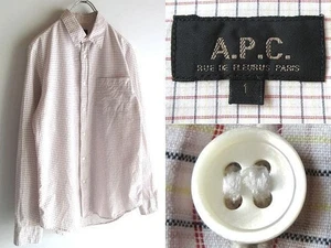 A.P.C. Men S 00S Vintage Check Shirt 1 Made In Tunisia Limited Edition Style Ref - Picture 1 of 10