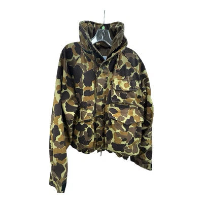 Vintage Field & Stream Duck Camo Trench Jacket with Hood Large Style 8960M - Image 1 of 4