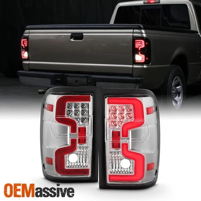 For 2001-2011 Ford Ranger LED Tail Lights Rear Brake Lamp Chrome Housing Pair - Image 1 of 4