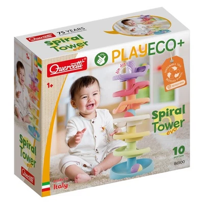 Quercetti Play Eco+ Spiral Tower Evo Set for Babies and Toddlers, Marble Run - Image 1 of 4