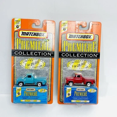 Matchbox 1956 Ford Pick-Up Lot of 2 Premiere Collections Red & Blue Limited - Image 1 of 4
