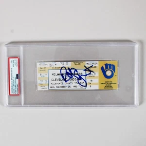 Robin Yount Signed Full ticket 3000th Hit 1992 BREWERS PSA 9 AUTO 10 HOFer GE... - Picture 1 of 4