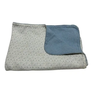 Amy Coe Limited Edition Blue White Stars Baby Blanket Knit Cotton - Picture 1 of 9