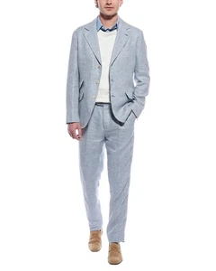 BRUNELLO CUCINELLI MEN'S 3 BUTTON LINEN BLEND CASUAL SUIT MS485LDWH_C2082 NWT - Picture 1 of 2