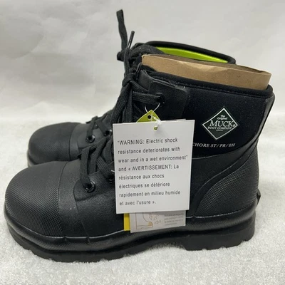 Muck Boots Womens Size 8 Black Chore Classic 6" Ankle Lined Boots New - Image 1 of 4
