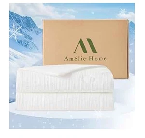 Amélie Home Waffle Cooling Comforter Queen Size, Q-Max Queen(90" x 90") White - Picture 1 of 3