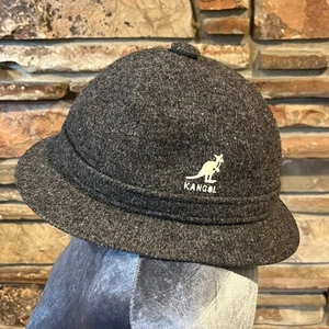 Vintage Kangol Grouser Tweed Mix Charcoal Wool Casual Hat Made in England - Picture 1 of 8