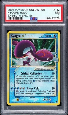 2005 POKEMON EX DELTA SPECIES GOLD STAR #112 KYOGRE-HOLO PSA 7 - Image 1 of 2