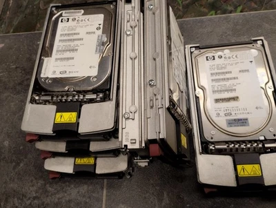  6x HP 72.8GB Ultra320 SCSI Festplatten inkl. Tray – 10K/15K RPM – gebraucht - Bild 1 von 4