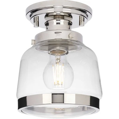 Progress Lighting P350220 Judson 7"W Semi-Flush Ceiling Fixture - Nickel - Image 1 of 2