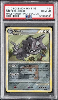 2010 POKEMON HEARTGOLD & SOULSILVER UNLEASHED #24 STEELIX-HOLO PSA 10 - Image 1 of 2