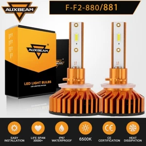 Auxbeam 880 881 6500K CSP LED Fog Light Bulb Kit Super Bright White Turbo Fan - Picture 1 of 12