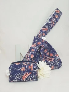 Japanese knot Bag with matching box pouch hand painted Batik from Malaysia  - Picture 1 of 10