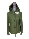 Cinzia Rocca Italy Light Green Sport Hooded W/Buttons Jacket Cotton/Wool 10, Nwt