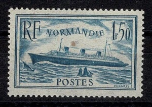 FRANCE STAMP YVERT N° 300 b " PAQUEBOT NORMANDIE 1F50 TURQUOISE " MNH F-VF Y597 - Picture 1 of 2