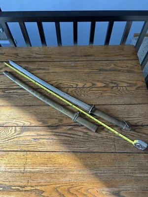 Katana estilo japonês vintage, com cabo e bainha de latão. ﻿﻿﻿﻿﻿﻿﻿� - Imagem 1 de 4