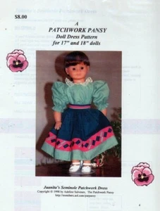 PATCHWORK PANSY PATTERN 18" DOLL CLOTHES ~ JUANITA'S SEMINOLE PATCHWORK DRESS - Picture 1 of 1