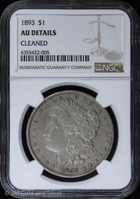 1893-P $1 Morgan Silver Dollar NGC AU Details - Image 1 of 4