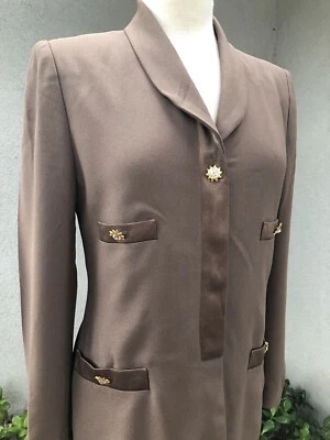 Chaqueta Blazer De Colección Por Sonia Rykiel Paris Taupe Noche Dorado Estrella Botón Talla 40 Foto 1 de 4