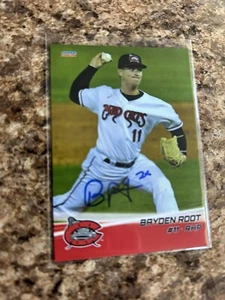 Bayden Root Firmado 2024 Carolina Mudcats Milwaukee Brewers Equipo Conjunto Automático # 15 - Imagen 1 de 1