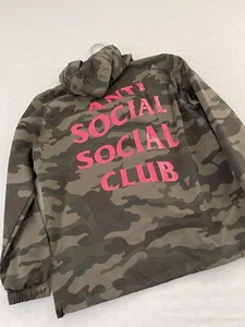 Antisocial Social Club Coach Jacket Pink/Camo Men's Size S - Picture 1 of 6