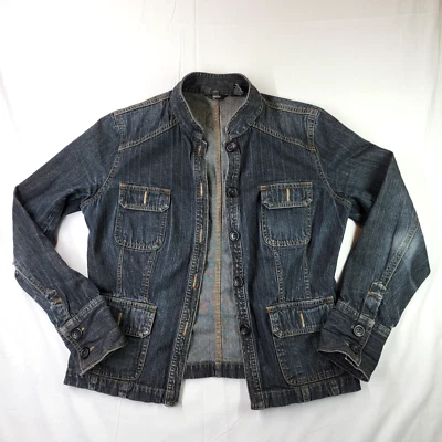 Chaqueta vaquera Mossimo para mujer mediana azul denim 4 bolsillos abotonada clásica Foto 1 de 4