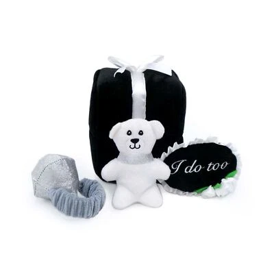 Zippy Paws Zippy Burrow Interactive Squeaker Dog Toy - Wedding Ring Box + 3 toys - Image 1 of 2
