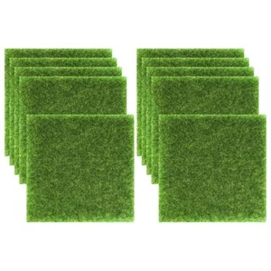 10 Pcs Artificial Garden Grass Mat Small Fake Grass Patches Faux Grass Tiles ... - Picture 1 of 5