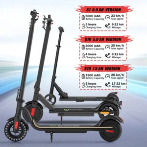 ELECTRIC SCOOTER LONG RANGE FOLDING ADULT KIDS KICK ESCOOTER SAFE URBAN COMMUTER - Picture 1 of 18