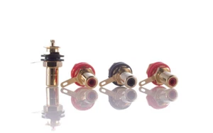 Hifi Lab Cinch conector empotrado 24k dorado conector RCA 4x - Imagen 1 de 5