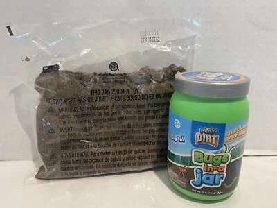 Play Visions Play Dirt + Bugs in a Jar.  Includes 2 bugs (Jar Is Not Sealed) - Image 1 of 4