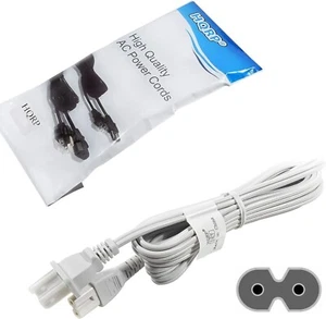 10ft White AC Power Cord for Microsoft Xbox One X Gaming Console, Mains Cable - Picture 1 of 7