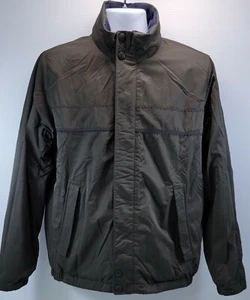 V) Vintage Nautica Reversible Jacket Nylon Olive Green and Blue Fleece Small - Picture 1 of 12