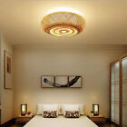 20" Wide Bamboo Wicker Rattan Pendant Lighting Vintage Loft Bar Ceiling Lamp