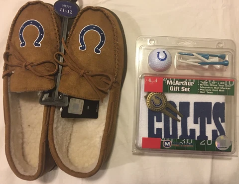 Colts Mcarthur Gift Set Golf Set Slippers Men’s  Present Indianapolis Size 11-12 Cover
