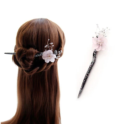 K-Beauty Hibiscus Flower Road Hair Stick Handmade Ornament Mother-of-pearl - Image 1 of 4