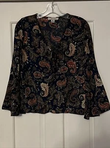 vintage adam levine top women Size Medium Paisley Kimono Sleeves - Picture 1 of 6