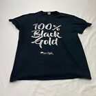 Gildan Shirt Adult Large Black 100% Black Gold Onyx Light Cotton Casual Top Logo