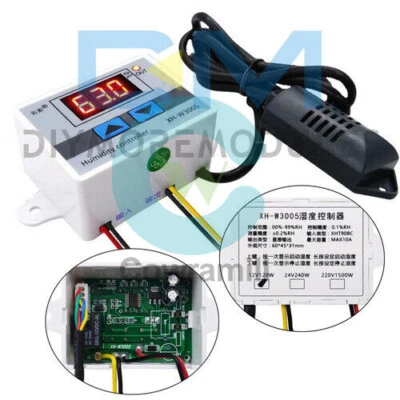 Digital LED Humidity Controller W3005 Hygrometer Switch Sensor 12V 24V 110-220V - Image 1 of 4