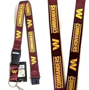Washington Commanders Redskins NFL Lanyard Key Ring Keychain ID Holder - Red - Picture 1 of 4