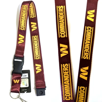 Washington Commanders Redskins NFL Lanyard Key Ring Keychain ID Holder - Red - Image 1 of 4