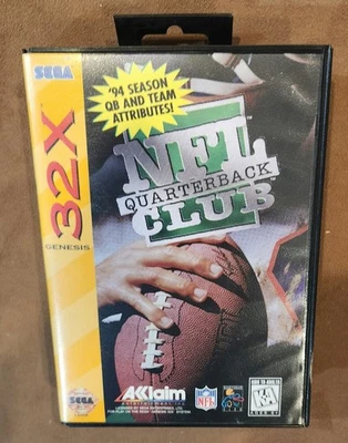 NFL Quarterback Club (Sega 32X, 1995) Complete W/ Case & Manual CIB TESTED - Image 1 of 4