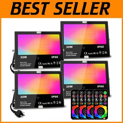 30W Outdoor RGBW Lights, Color Changing, 4 Modes - Image 1 of 4
