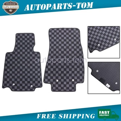 2Pcs Checkered Flag Carpet Floor Mats Replacement For 2009-2020 Nissan Z34 370Z - Изображение 1 из 4